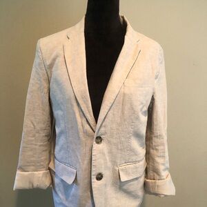 Old Navy Cream Sport Coat with Notched Lapels and Tailored Fit